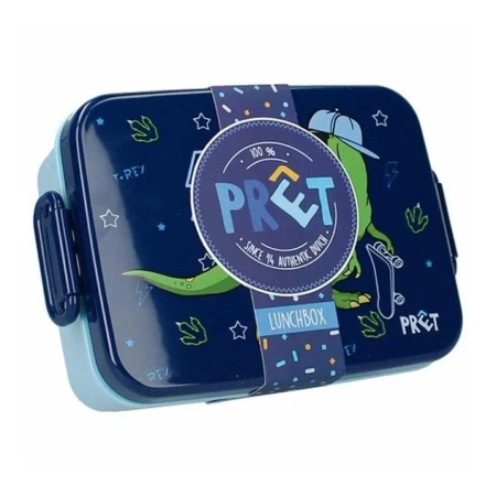 Śniadaniówka z przegródką Dino T-Rex Navy Pret - Vadobag