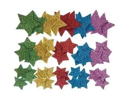 Naklejki z pianki brokat gwiazdki 45szt - Dalprint dpCraft