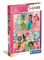 Puzzle 2x60 Super Kolor Princess - Clementoni