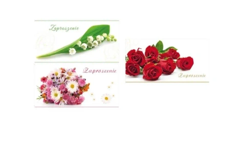 Zaproszenia Flowers (opakowanie 10 sztuk) Mix - Stamp