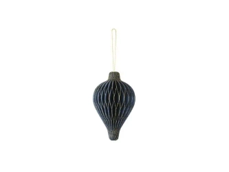 Bombka papierowa honeycomb Kropelka granat 8x12cm - PartyDeco
