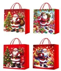 Torebka prezentowa L Boże Narodzenie brokat mix