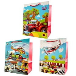 Torebka prezentowa dziecięca L szerokie dno mix - Ju-Piter