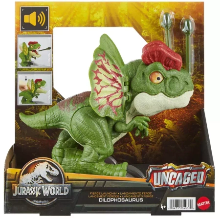 Jurassic World. HNT65 Dilofozaur z funkcją wystrzeliwania pocisku i dźwiękami