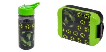 AQUA PURE FOOTBALL NEO bidon 400 ml z rurką + śniadaniówka dla chłopca