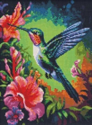 Diamentowa mozaika - Wdzięczny koliber 30x40cm - Ideyka