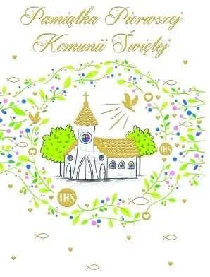 Karnet Komunia z kieszonką Kościół - Henry