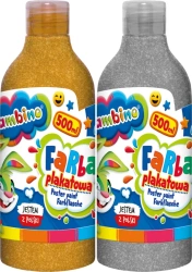 Farby plakatowe Bambino 2 szt. x 500 ml SREBRNA + ZŁOTA