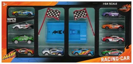 Zestaw Aut WyŚcigowych Metalowych z Akcesoriami Mega Creative 571829