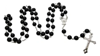 Różaniec szklany czarny - Art Sacrum