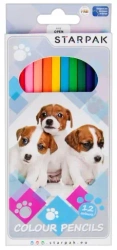 Kredki ołówkowe 12 kolorów pies - STARPAK