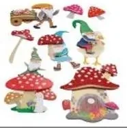 Dekoracje samoprzylepne papierowe 3D krasnale 8szt - Titanum