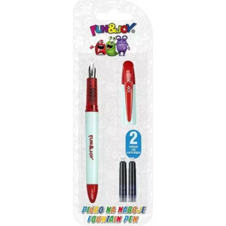 Pióro wieczne czerwone + 2 naboje niebieskie - Titanum