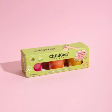 Naturalna ciastolina w słoiczkach 3 kolory - ChildGen (GEN OYUNCAK SANAYİ TİCARET A.Ş.)