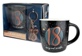 Kubek Denim z metalowym brelokiem - 18 urodziny - Pan Dragon