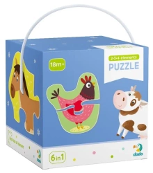 Puzzle 2-3-4 Zwierzęta domowe - Dodo