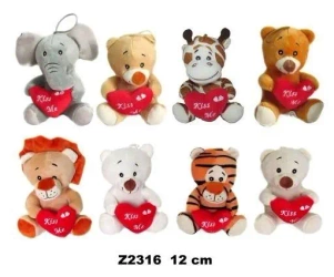 Zwierzęta z sercem 12cm MIX - Sun-Day