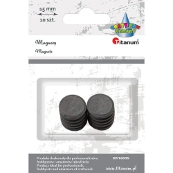 Magnesy okrągłe czarne 15mm 10szt - Titanum