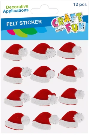 Ozdoba Bn Filc Czapeczki samoprzylepna 12szt Cf 12/144