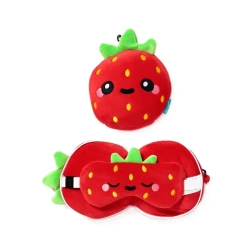Poduszka podróżna i maska na oczy Strawberry - Puckator