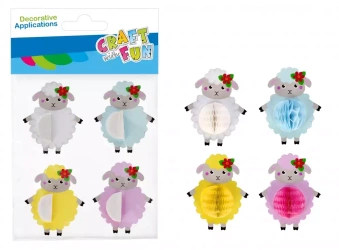 Ozdoba Dekoracyjna Naklejki Owieczki Harmonijka 4szt. Wielkanoc Craft with Fun 531800