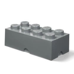 LEGO(R) pojemnik klocek ósemka szary - NHG