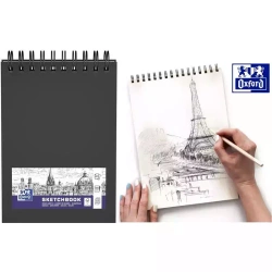 Szkicownik A5 Oxford, 50 kartek, Czarny - Oxford art pap