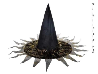 Kapelusz czarownicy M03 czarno-złoty 40x34cm - MFP