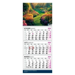 Kalendarz 2026 Trójdzielny Twarda Główka Ogród - O-press