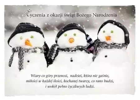 Kartka na Boże Narodzenie. Wiary co góry przenosi...