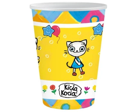 Kubeczki papierowe Kicia Kocia 250ml 6szt - Godan
