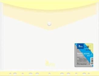 Koperta A4 PP na zatrzask perfor. żółta (6szt) - Tetis