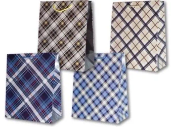 Torebka ozdobna laminowana PL-6 średnia 73 krata - Panorama