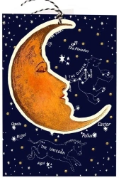 Karnet B6 i zawieszka z kopertą - Księżyc - Madame Treacle
