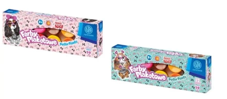 Farby plakatowe 12 kolorów 20ml Pieski ASTRA - ASTRA papiernicze