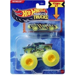 Hot Wheels Monster Trucks Pojazd 1:64 + Autko - Mattel