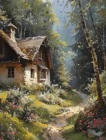 Diamentowa Mozaika Chata przy leśnej drodze NO-2001755 - Norimpex