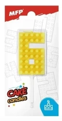 Świeczka klocki cyfra 6 żółta - MFP