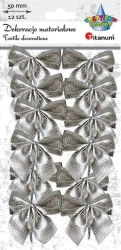 Kokarda materiałowa 50mm 12szt srebrna - Titanum