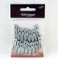 Klamerki ozdobne srebrne 25mm 15szt - Galeria Hobby