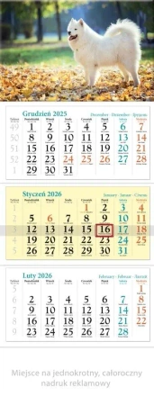 Kalendarz 2026 ścienny trójdzielny Pies - Lucrum