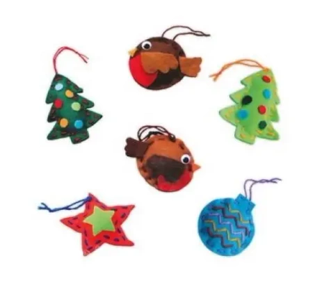 Zestaw kreatywny ozdoby na choinkę z filcu 6szt - Dalprint dpCraft