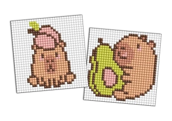 Diamentowa mozaika naklejka - Kapibara awokado - Ideyka