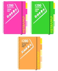 Kołozeszyt A4 PP Neon Line 200k. kratka 1szt.mix - ASTRA art-pap