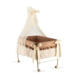 Łóżeczko Teresa z baldachimem dla lalki do 46cm - Asi