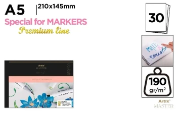 Szkicownik A5/30K do markerów - Artix