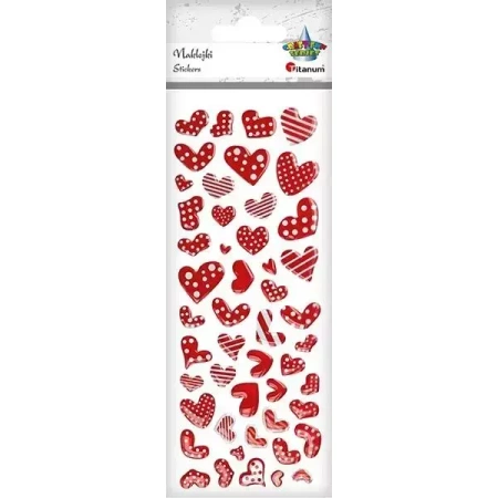 Naklejki foliowe serca mix 49szt. - Titanum