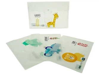 Teczka A4 plastikowa zapinana zwierzęta (12szt) - ADAR