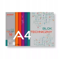 Blok techniczny A4 Premium kolor 180g 10 arkuszy - Penword