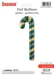 Balon Boże Narodzenie Laska cukrowa zielone 73x36 - Sezona